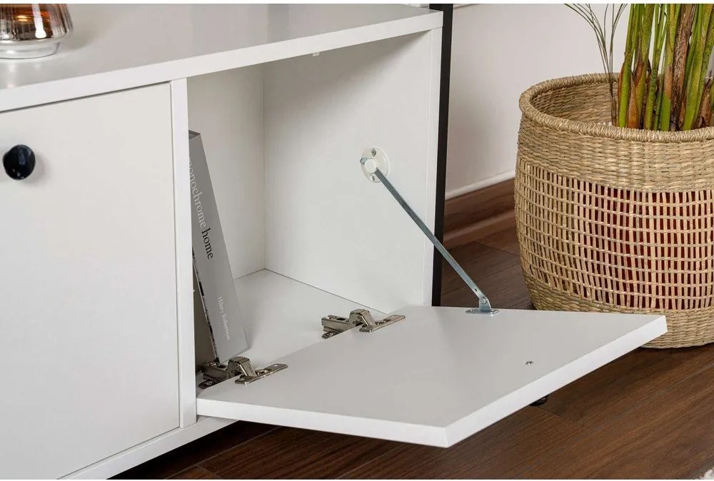 Biely matný konzolový stolík 29,5x120 cm Solace – Kalune Design