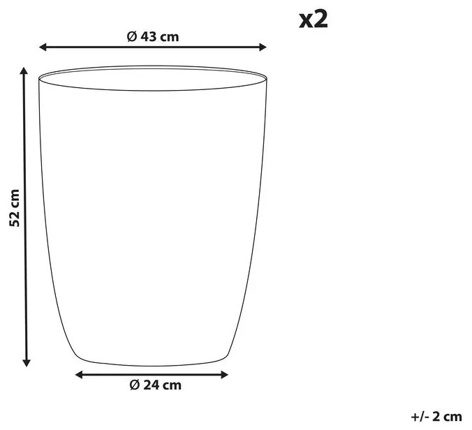 Sada 2 kvetináčov 52 cm Crotty (biela). Vlastná spoľahlivá doprava až k Vám domov. 1074879