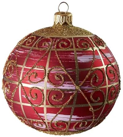 Vianočná banka červená so zlatým dekorom