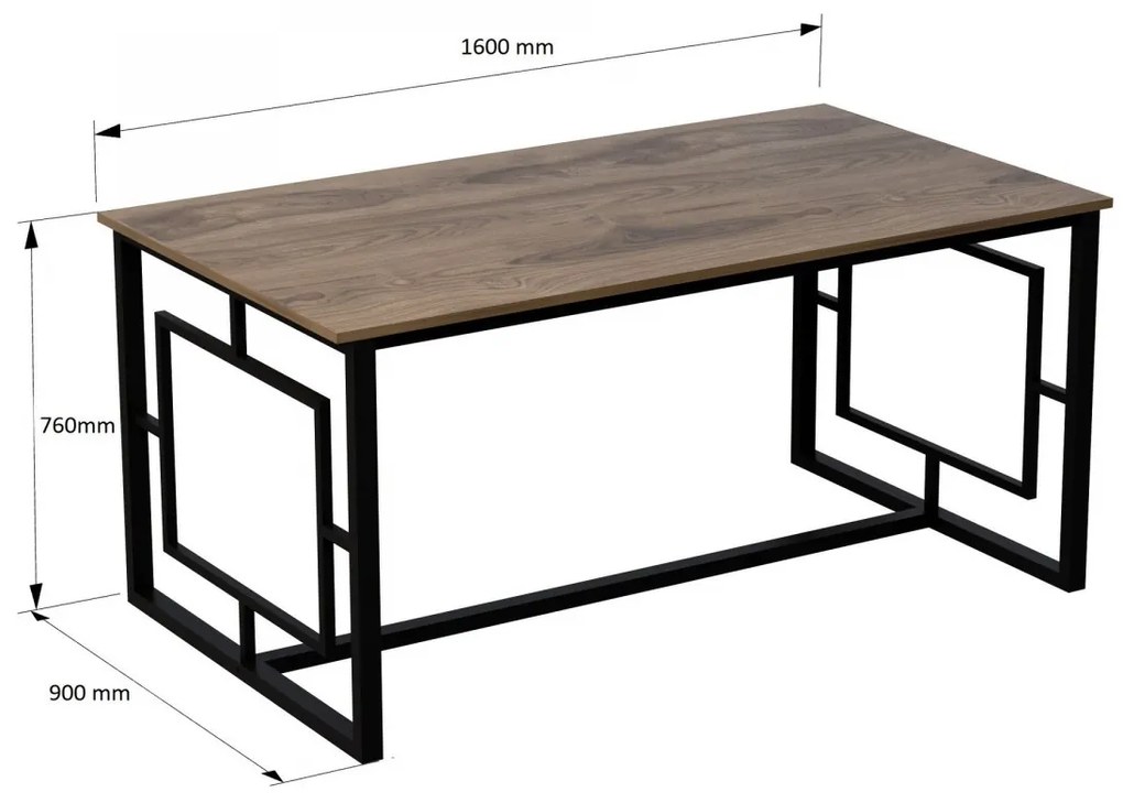 Jedálenský stôl Alin orech/čierna