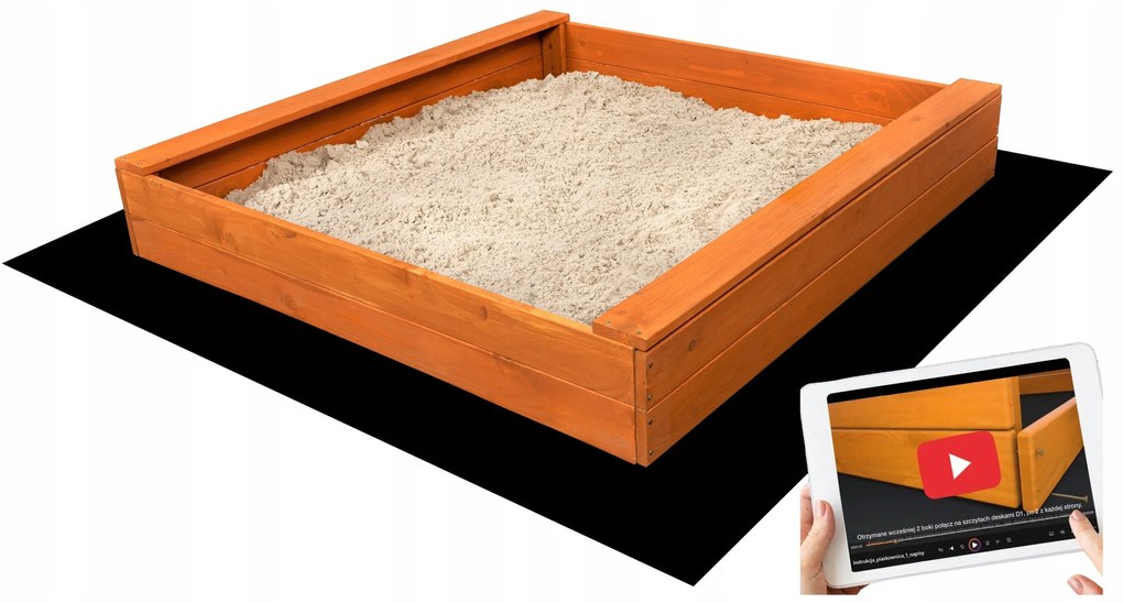 Pieskovisko drevené 120x120 cm - impregnované