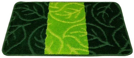 Kúpeľňový koberček MILANO fľaškovo zelený, lístie