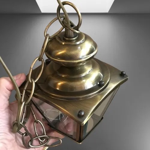 Mosadzná závesná lampa mini luster 12*18*65 cm 1*E27