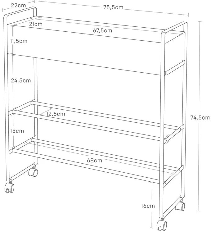 Čierny kovový detský stojan na topánky 74,5x74,5x22 cm Tower – YAMAZAKI