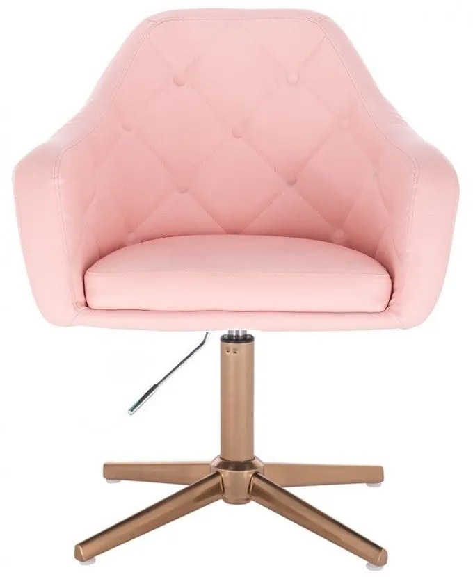 LuxuryForm DESIGN Kreslo ANDORA na zlatom kríži - ružové
