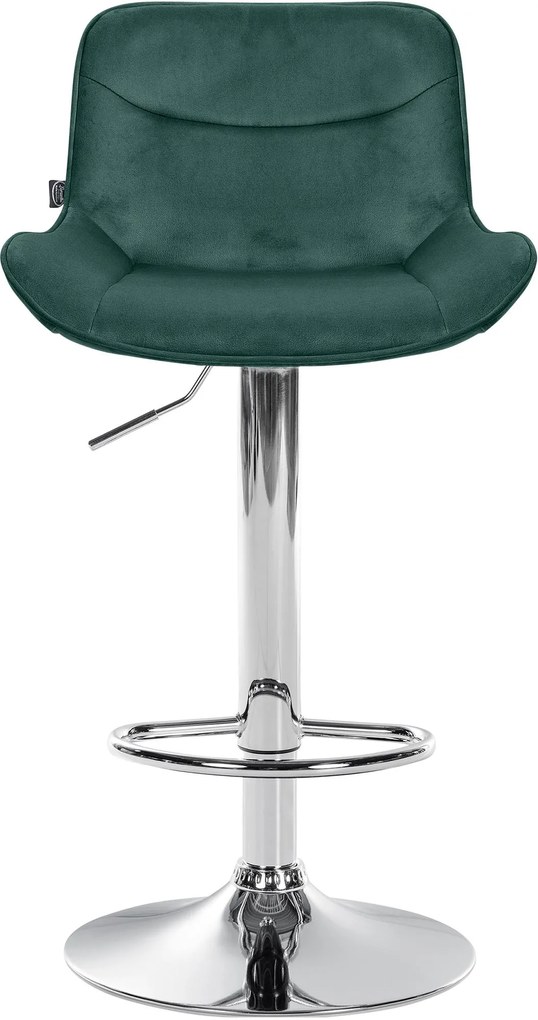 Design-Shop 2x Barová stolička Vonore - zamat, chróm rám - Zelená