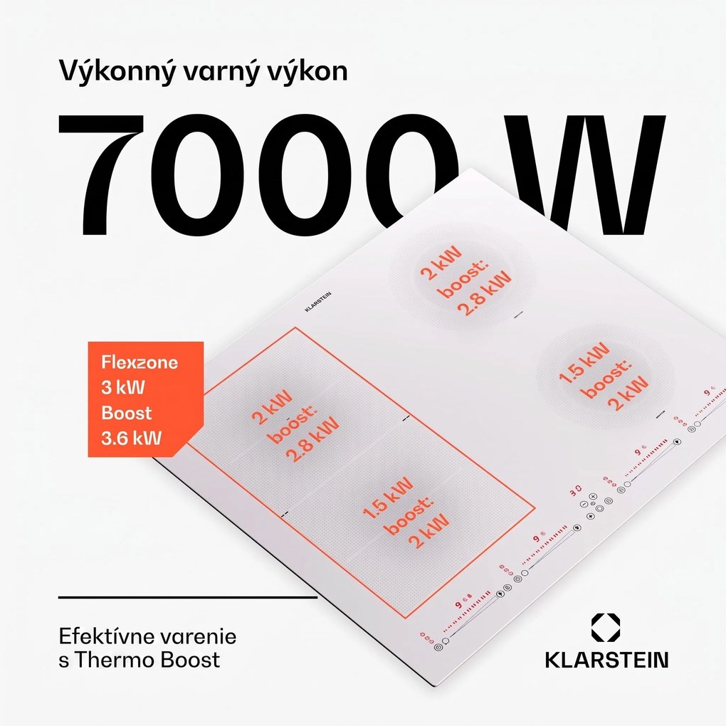 Klarstein Masterzone 60 Hybrid, indukčná varná doska, vstavaná, 4 flex zóny