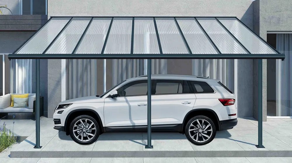 Hliníkový prístrešok na auto Sierra Palram - Canopia 3 x 6,1 m sivý