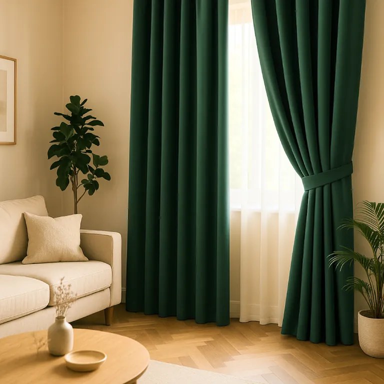 Šerpa na záves HOLD fľašovo zelená 8x140 cm