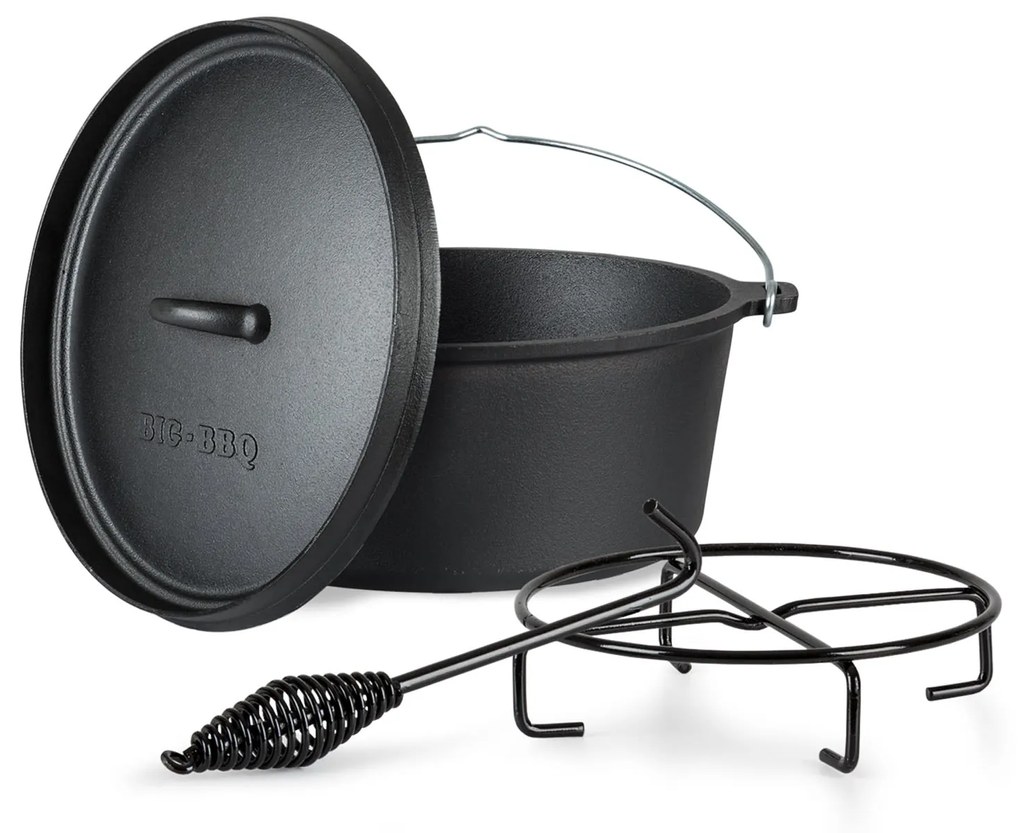 Klarstein Galloway, liatinový hrniec, 7.6 barbecue hrniec, liatina, žíhaný, veľkosť L/7,2 l