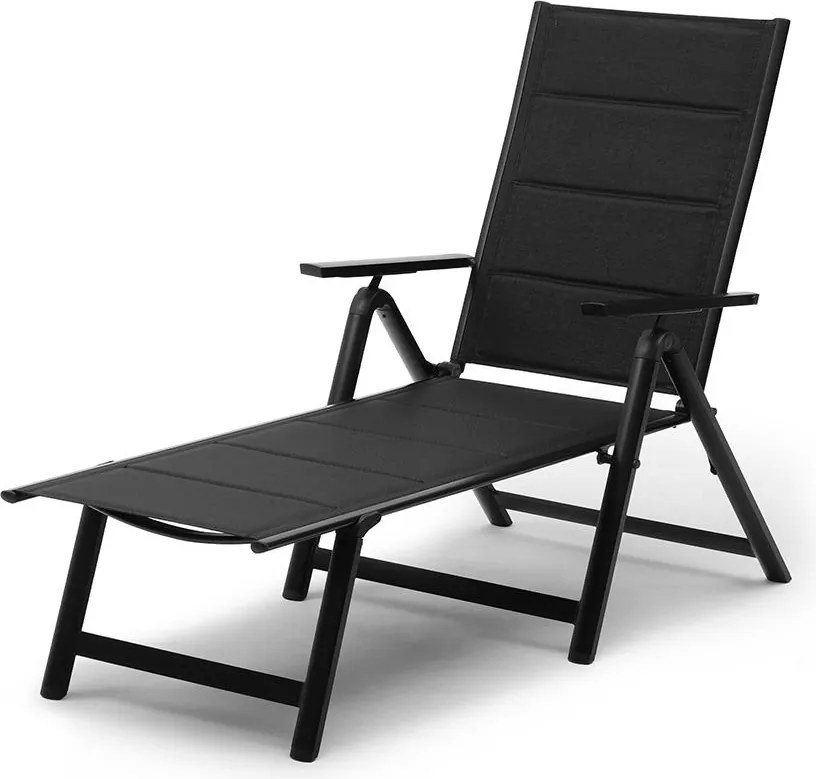 Polohovateľné relaxačné lehátko Avenberg RIVIERA, čierna