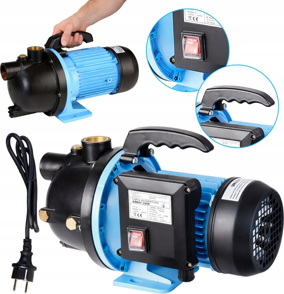 Záhradná Sacia Pumpa 550 W 50 L/min Na Zavlažovanie Vody S Rukoväťou Vypínač