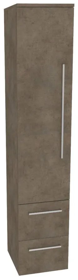 Mereo Bino, kúpeľňová skrinka vysoká 163 cm, ľavá, Multidecor, Betón Chicago tmavosivý, MER-CN697BCS2
