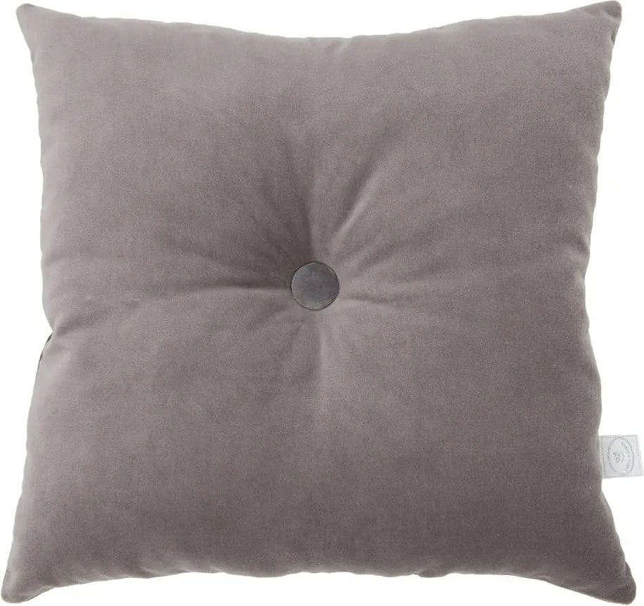 Štvorcový vankúš s gombíkom grafitový 40x40 cm
