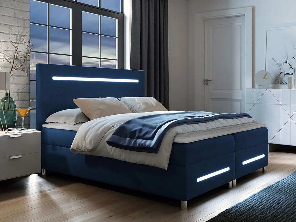 Kontinentálna posteľ Trunida LED, Rozmer postele: 180x200, Dostupné poťahy: Fresh 11