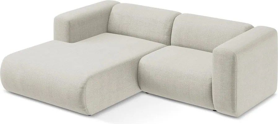 Béžová rohová pohovka (ľavý roh/s leňoškou) Ekahi – Makamii