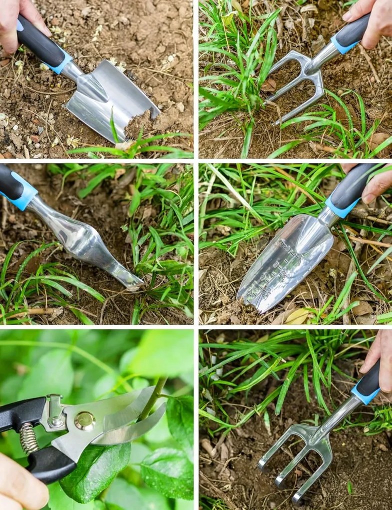 Súprava 6 ks záhradného náradia FUNAF modrá