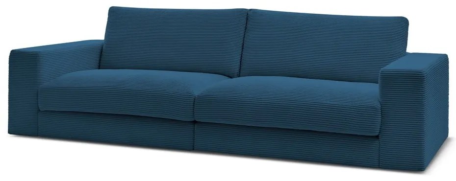 Tmavomodrá menčestrová pohovka 274 cm Leonard – Bobochic Paris