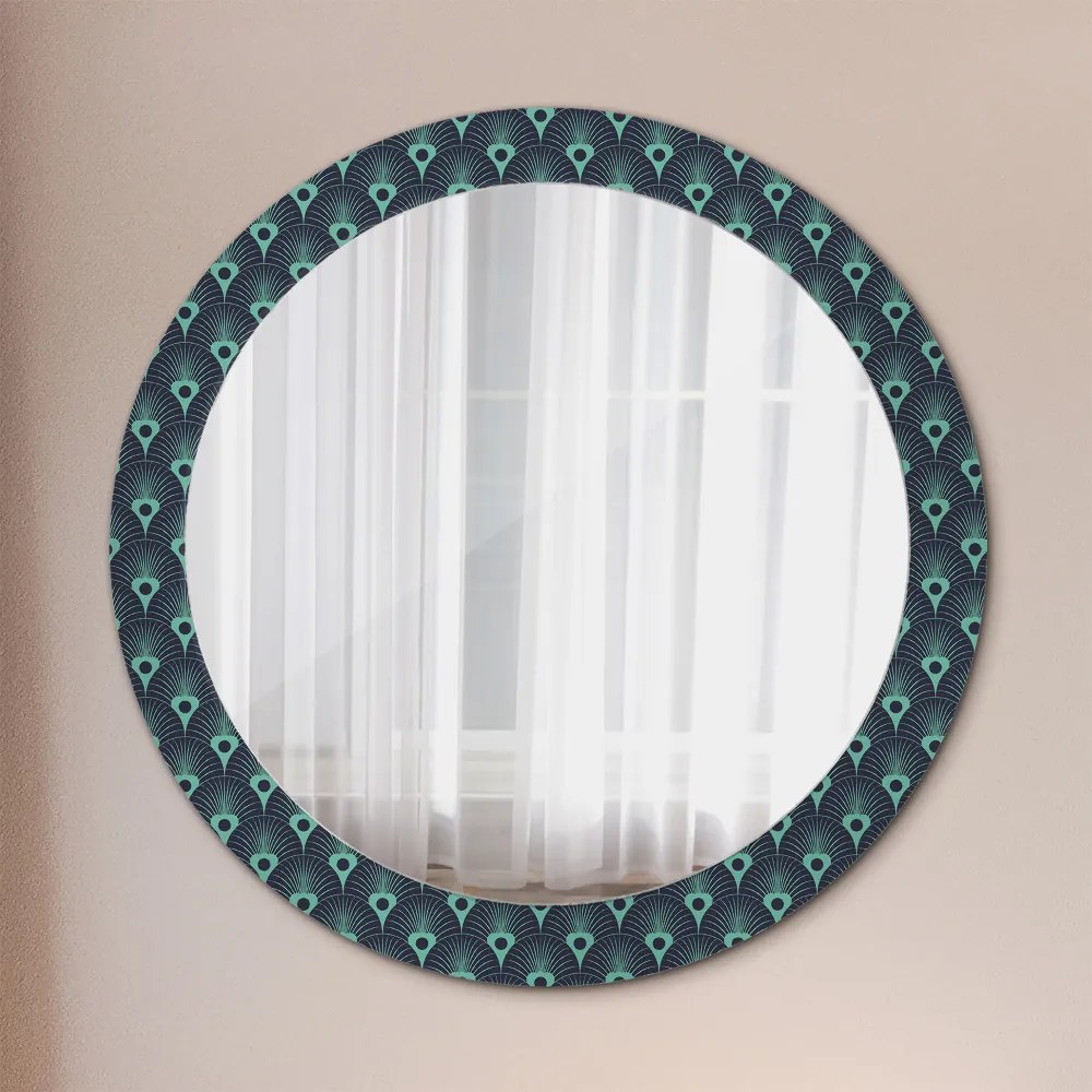 Okrúhle dekoračné zrkadlo s motívom Kvetinový vzor fi 80 cm