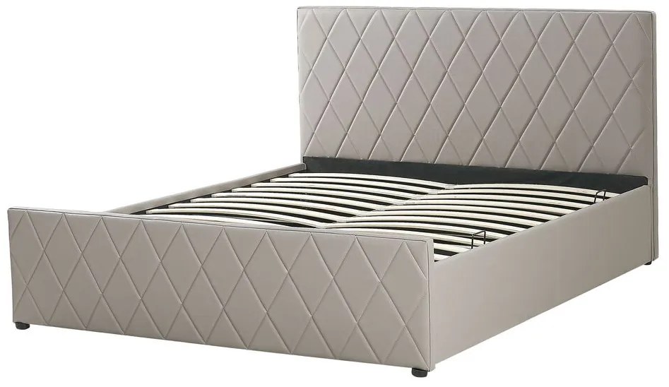 Manželská posteľ 140 cm ROFARIO (sivá) (umelá koža) (s roštom a úl. priestorom). Vlastná spoľahlivá doprava až k Vám domov. 1023483