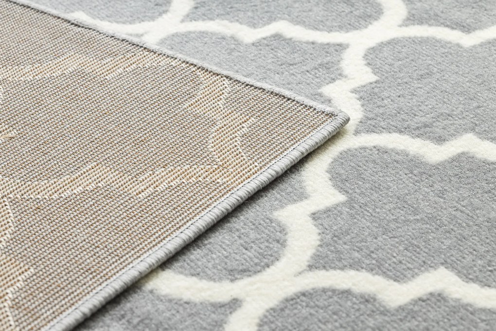 Koberec BCF Morad TRELLIS Vzor marocká mreža, svetlosivý