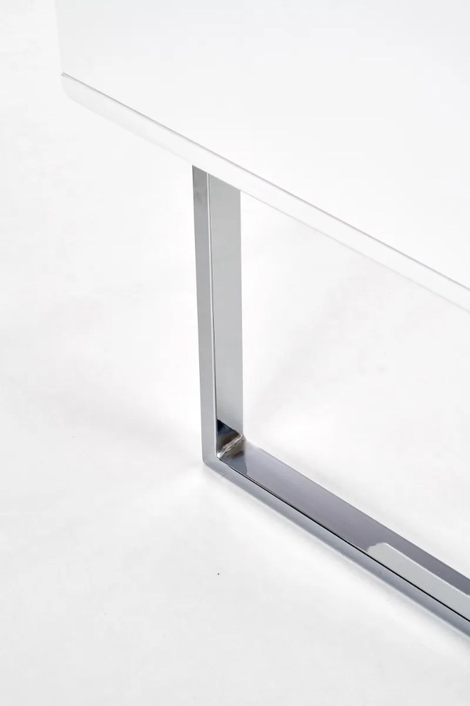 PISACÍ STÔL DARIAN BIELY VYSOKÝ LESK + CHRÓM 120 cm