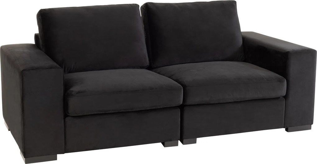 Čierna 2-miestna zamatová pohovka Nalmi black - 212*98*86cm