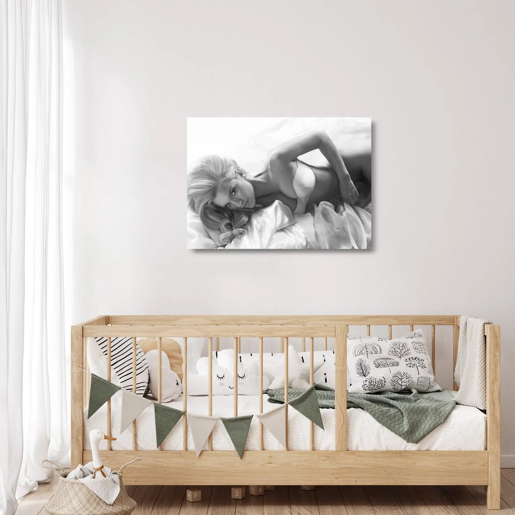 Sklenený obraz - Čiernobiele boudoir (70x50 cm)