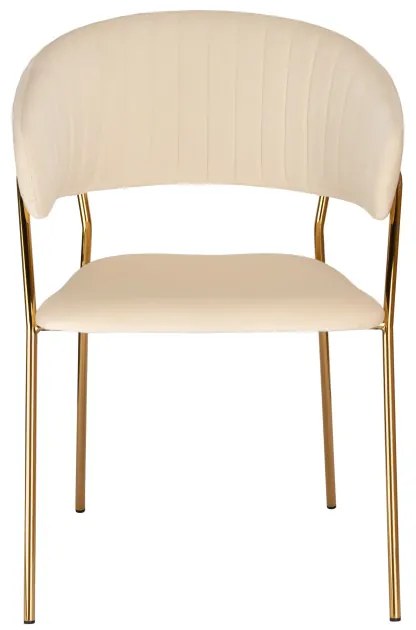 Jedálenská stolička COLIN zamatová, zlatá / béžová