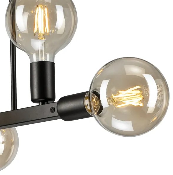 Luster na tyči ASTRID 6xE27/60W/230V čierna