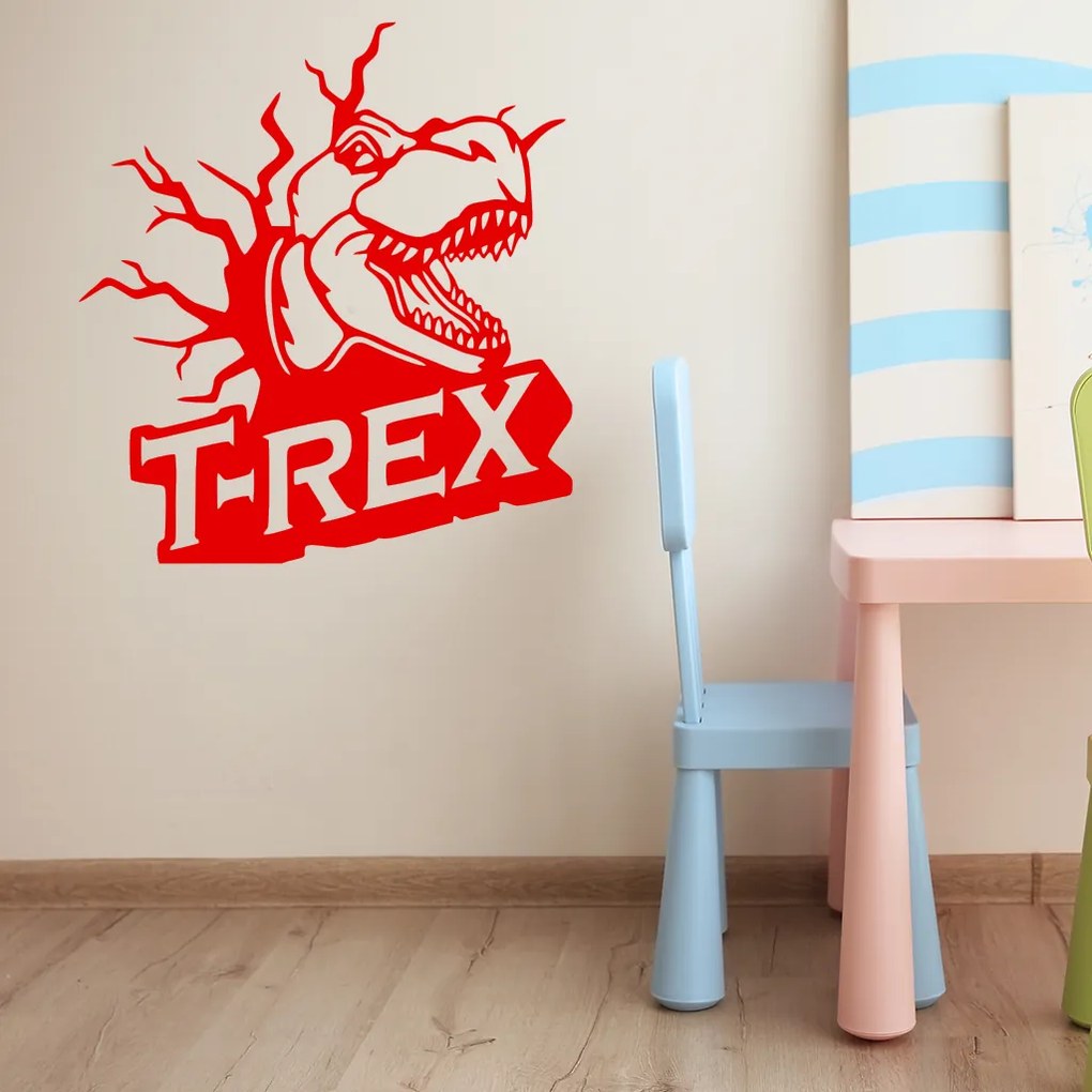 Veselá Stena Samolepka Dinosaurus T-REX Farba: béžová, Veľkosť: 100 x 109 cm
