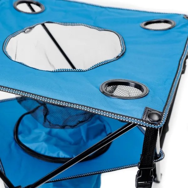 Skladací kempingový stôl + 2x stolička modrá
