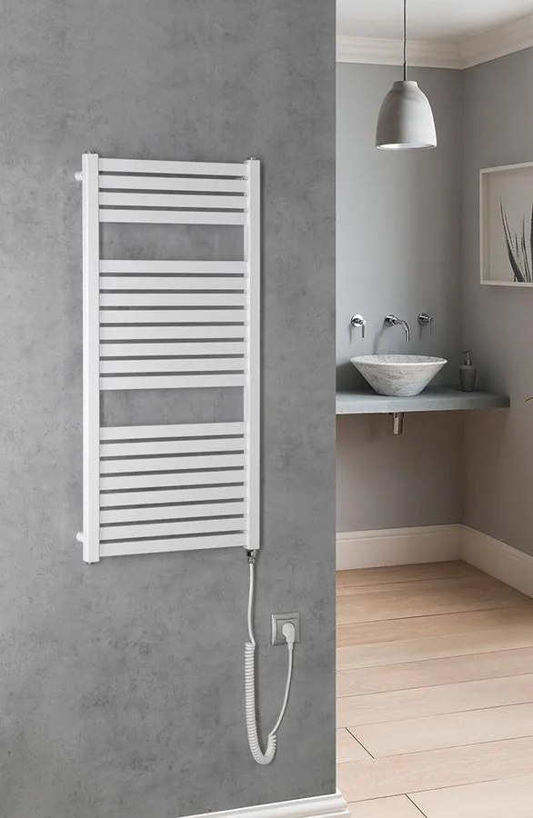 Aqualine Aqualine, TONDI-E elektrické vykurovacie teleso, rovné, 450x970 mm, 300W, biela, DE450T
