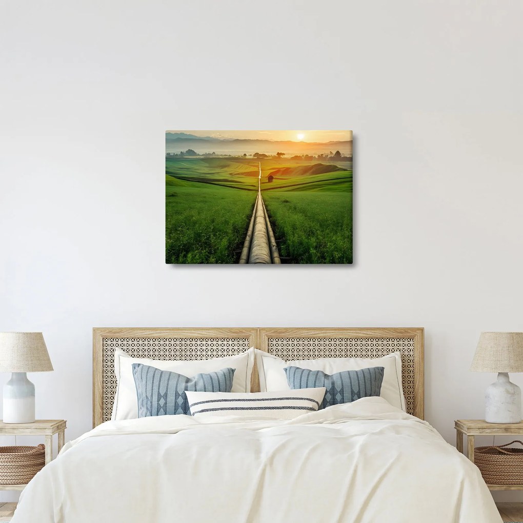Obraz - Východ slnka nad údolím (70x50 cm)
