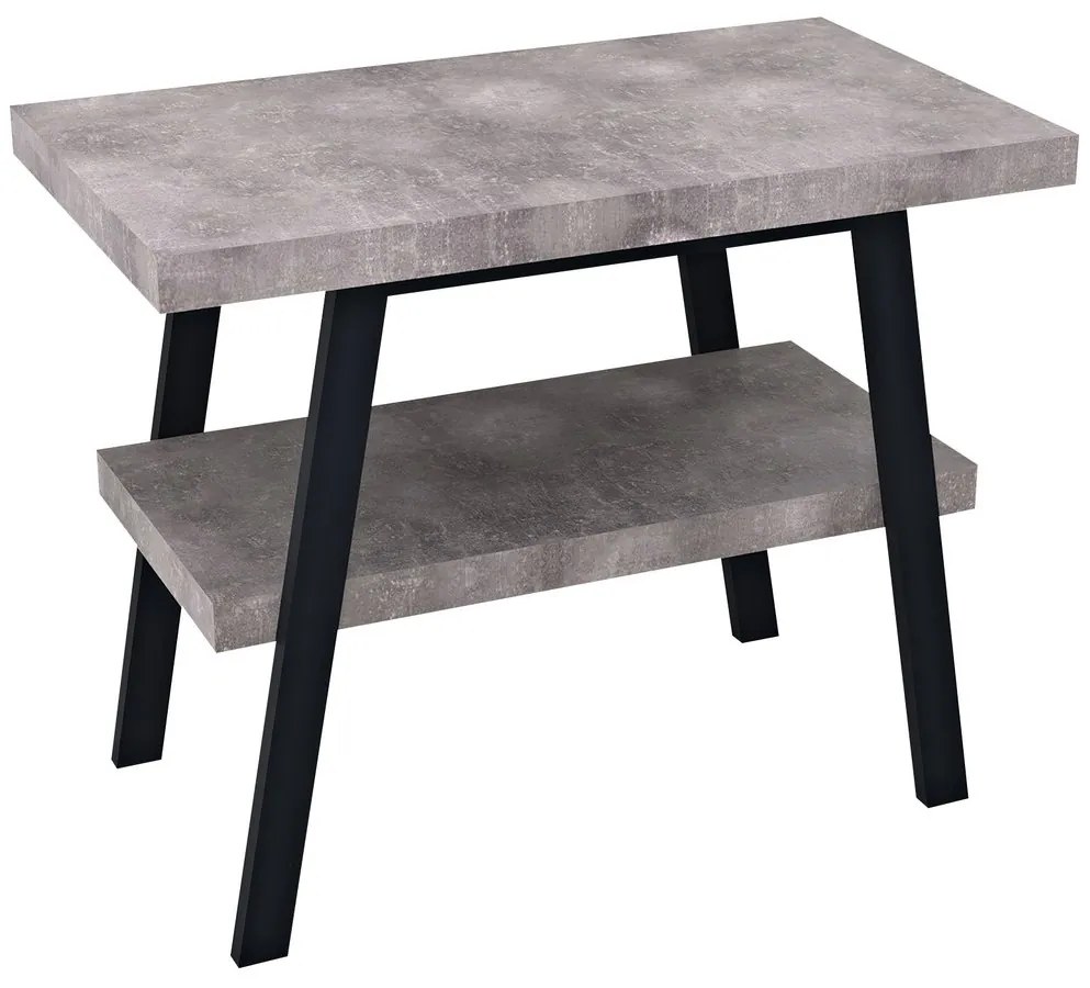 Sapho, TWIGA umývadlový stolík 90x72x50 cm, čierna matná/Cement, VC442-90-7