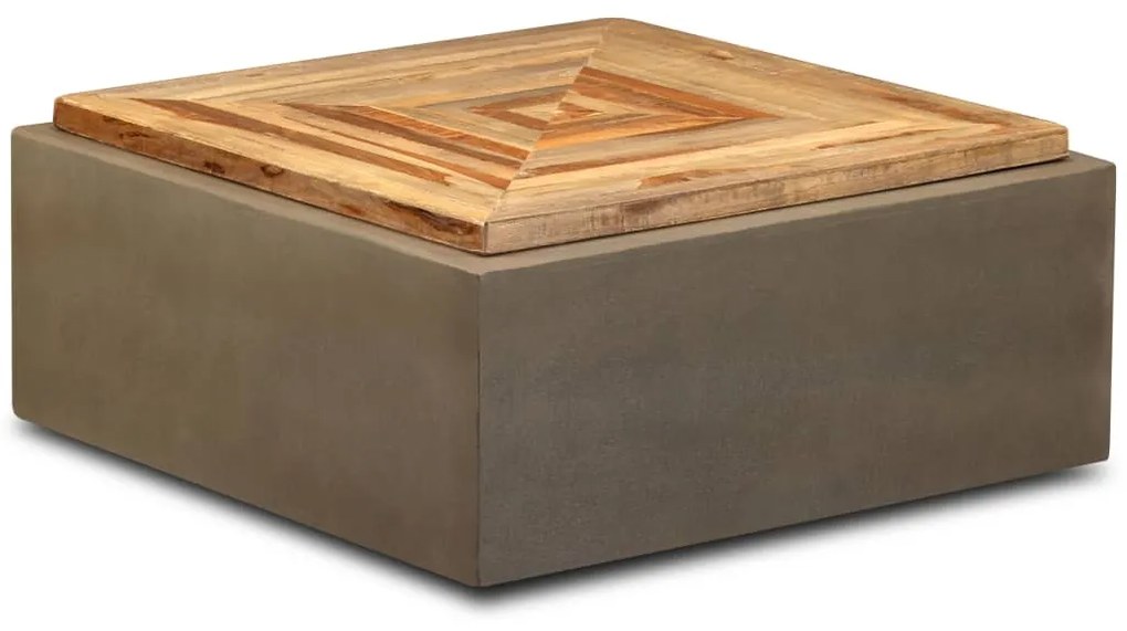 vidaXL Konferenčný stolík recyklované teakové drevo betón 70x70x30 cm