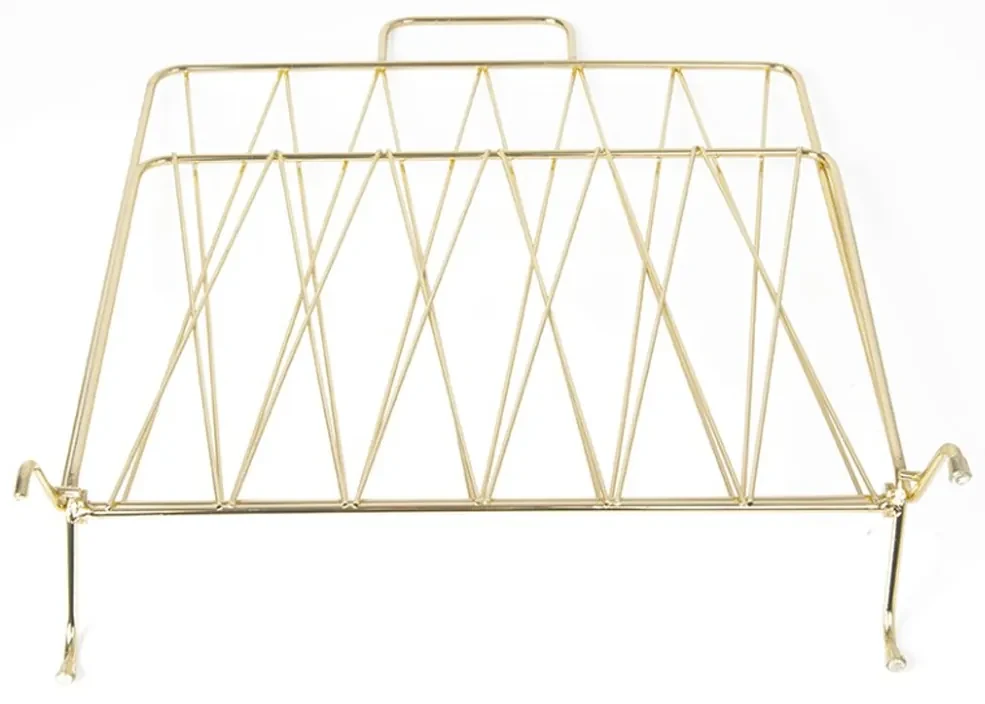 Sada 2 ks − Stojan na noviny Diamond Raster zlatý 40 × 27 × 56 cm