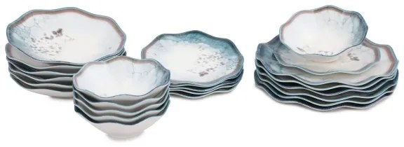 24-dielna jedálenská súprava, modrá, porcelán