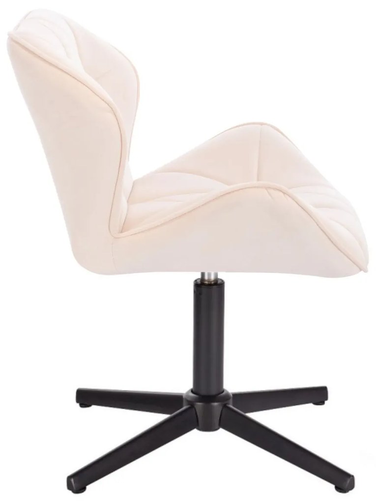 LuxuryForm DESIGN Stolička MILANO VELUR na čiernom kríži - krémová