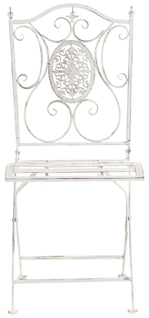 Kovová skladacia stolička Sibell (SET 2 ks) - Biela antik