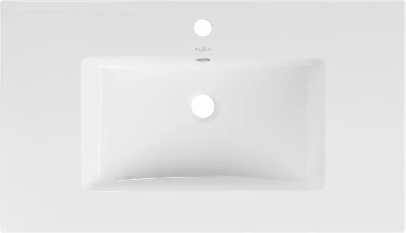 Mexen Atena, umývadlo na zapustenie do dosky 81 x 46 cm, biela lesklá, 25018000