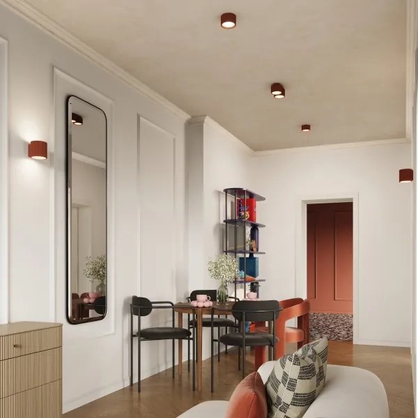 Sollux SL.1803 - Bodové svietidlo AURA 2xGX53/10W/230V oranžové