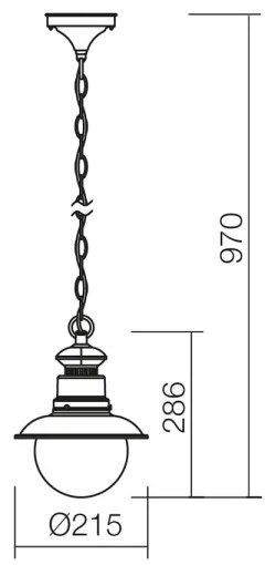 Redo 9046 - Vonkajší luster na reťazi SCOTT 1xE27/42W/230V IP44