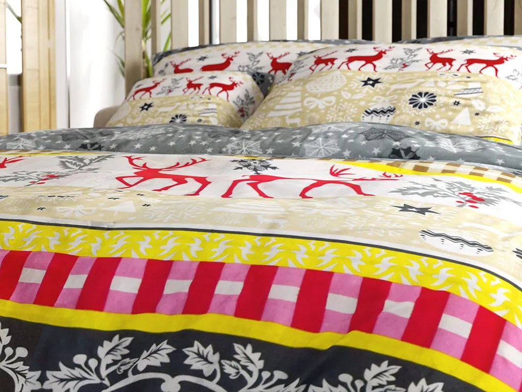 Flanelové obliečky CHRISTMAS TIME farebné Rozmer obliečky: 70 x 90 cm | 140 x 200 cm