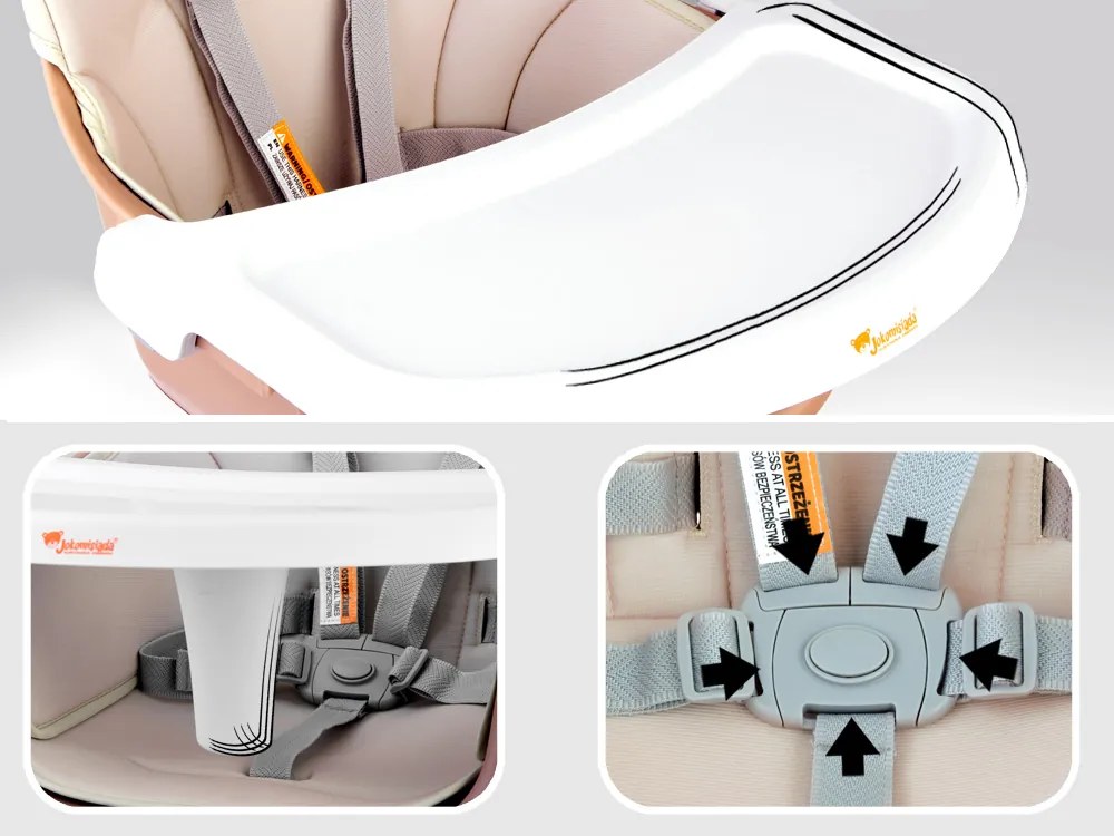 Stolička na kŕmenie Set 6v1 ZA4142 – béžová