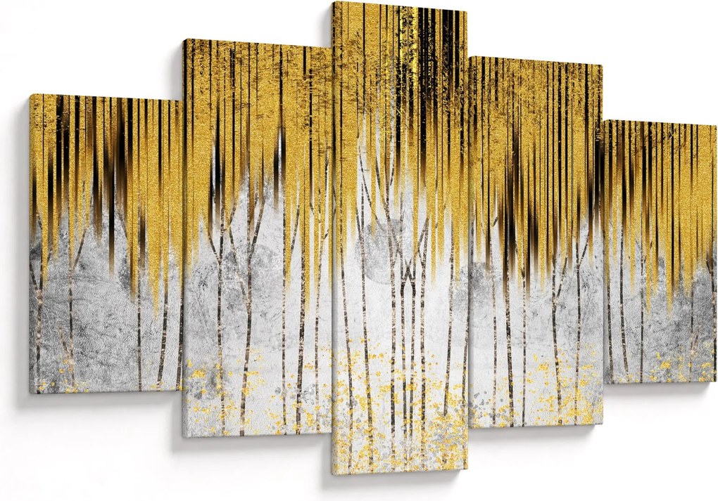 Obraz - Zlaté čiary (150x105 cm)