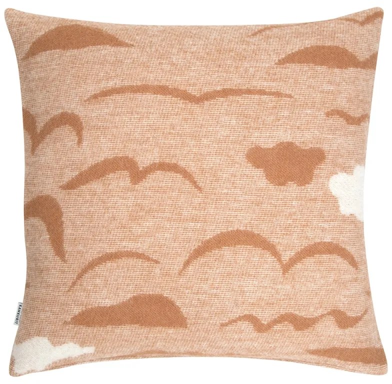 Vlněná obliečka na vankúš Rannalla 45x45, škoricovo-biela