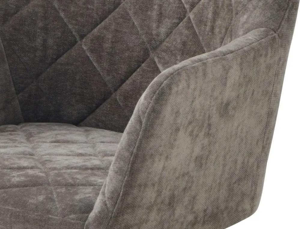 Otočná jedálenská stolička Patti, šedo-hnedá látka