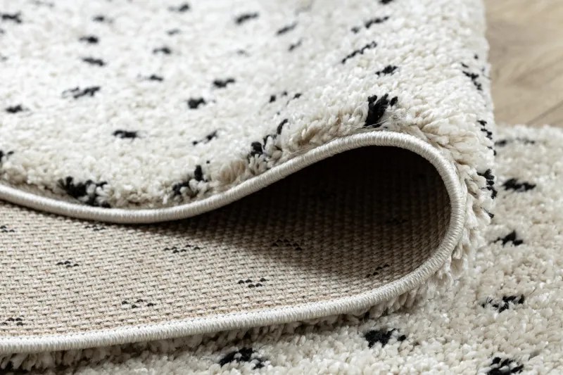 Dywany Łuszczów, Koberec behúň Berber Syla B752 dots cream, 80x250, biela, kuchyňa