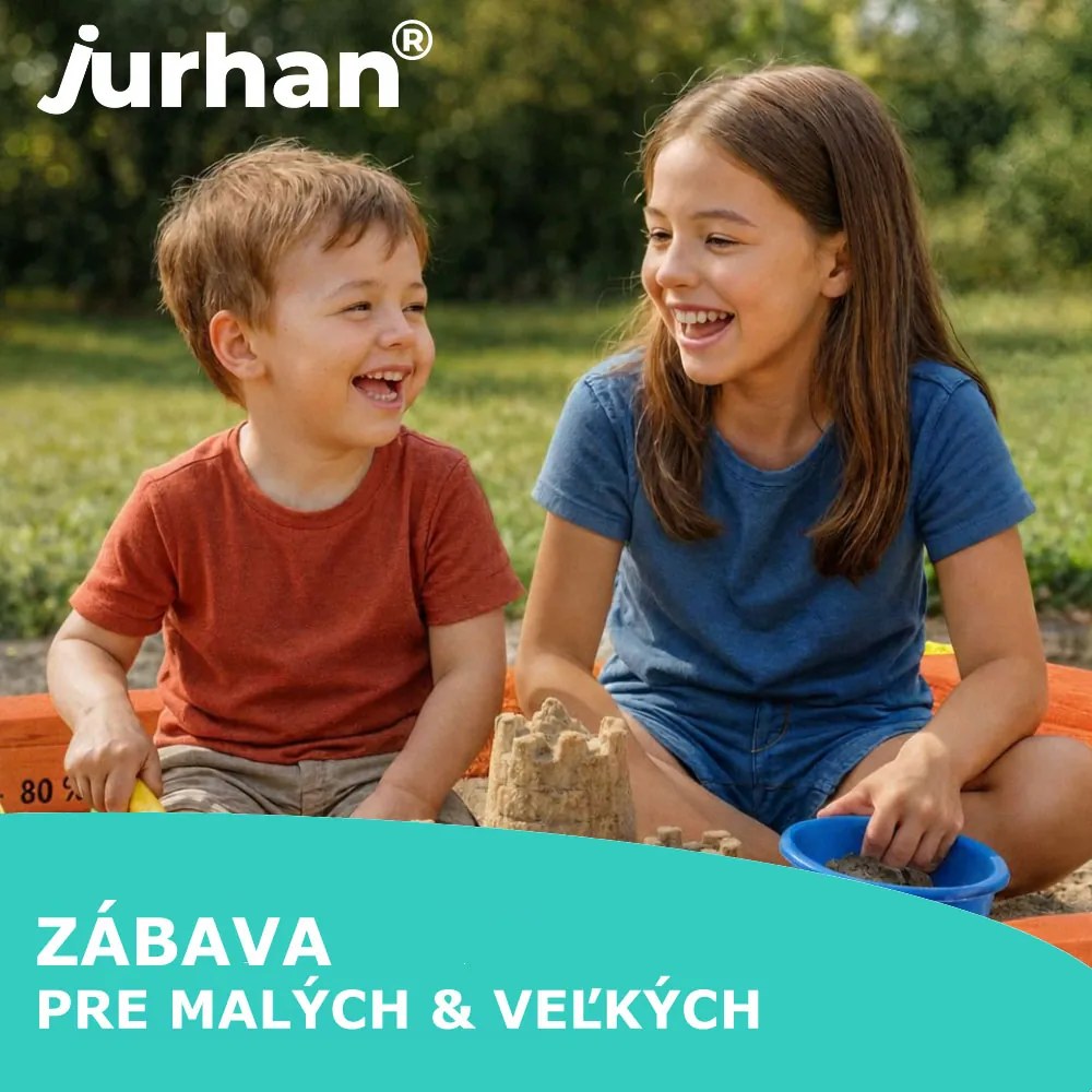 Pieskovisko s verandou SUNNY, 130x130x143cm, hnedá/modrá Jurhan